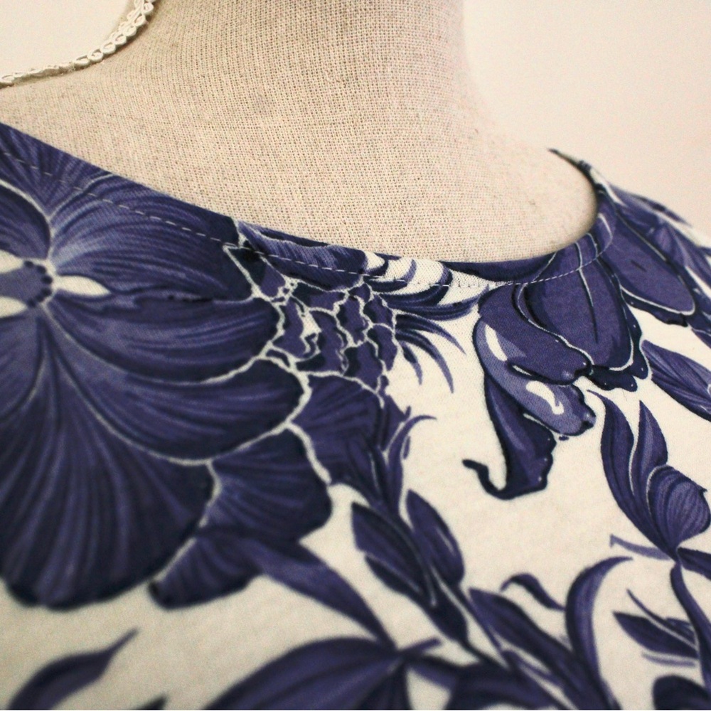 Philosophy Women's Sleeveless Lightweight Floral Majolica Blue & White Dress XS - Picture 6 of 9
